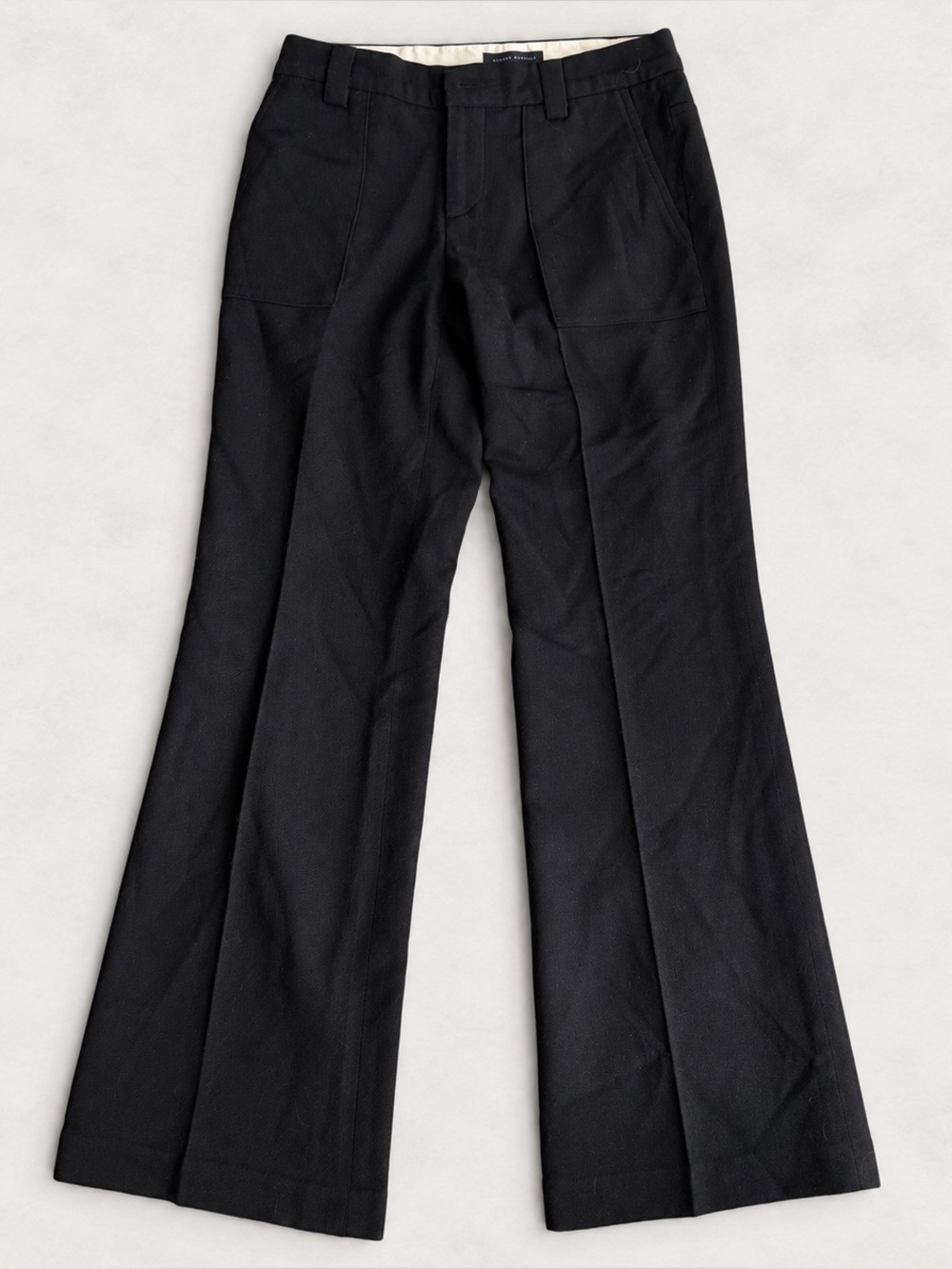 Banana Republic Black Wide-Leg Dress Pants wool mix